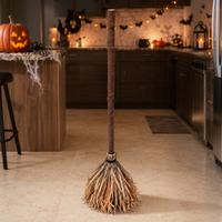 Floating Witch Broom with Spooky Sound
